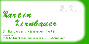 martin kirnbauer business card
